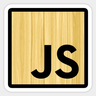 JavaScript Shirt | Wood Grain Pattern JS Logo Sticker